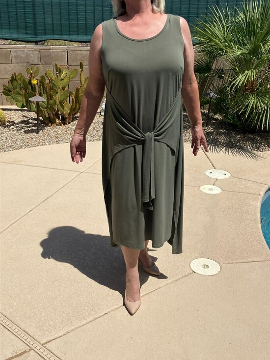 Lane Bryant Dresses & Skirts - Lane Bryant Sage Green Maxi Wrap Sleeveless Dress 14-16
